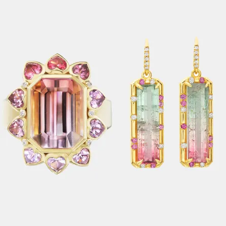 مجوهرات من التورمالين ثنائي اللون