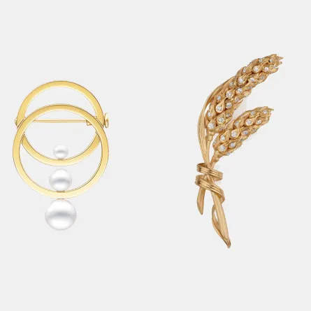 بروش L’Épi de Blé de Chaumet من شوميه Chaumet  وبروشCosmic  من تاساكي Tasaki