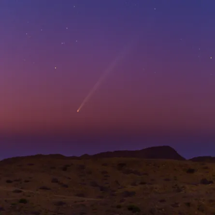 المذنب تسوشينشان-أطلس C/2023 A3. الصورة من حساب الجمعية الفلكية العمانية على منصة x