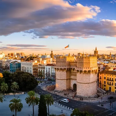 منظر جوي للمركز القديم لمدينة فالنسيا