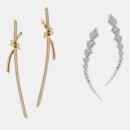 أقراط Python من أكيليس Akillis وأقراط Drop من تيفاني آند كو Tiffany & Co