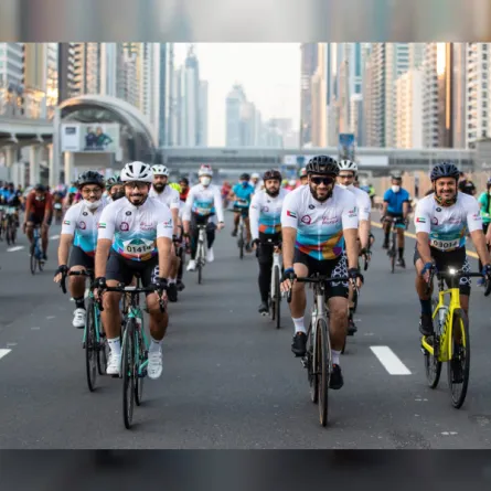 سباق الدراجات الهوائية ضمن تحدي دبي للياقة. الصورة من wam