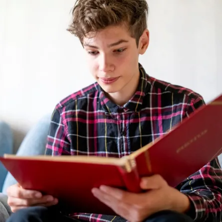 صورة مراهق يقرأ القصص