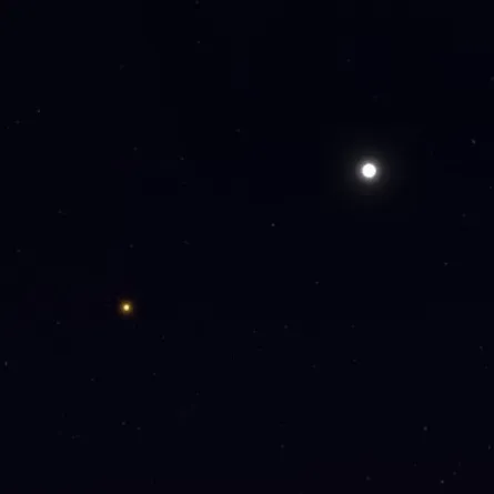 اقتران الزهرة بنجم قلب العقرب مساء اليوم - الصورة من الجمعية الفلكية بجدة