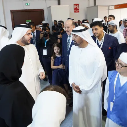 الشيخ أحمد بن سعيد آل مكتوم خلال افتتاح معرض إكسبو لأصحاب الهمم. الصورة من مكتب دبي الإعلامي