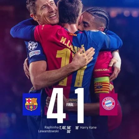 فوز برشلونة على بايرن موينخ. الصورة من الحساب الرسمي لبرشلونة على منصة x