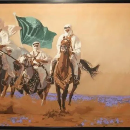 لـوحة «صحراء المملكة» لتشكيلية أضواء الصالح