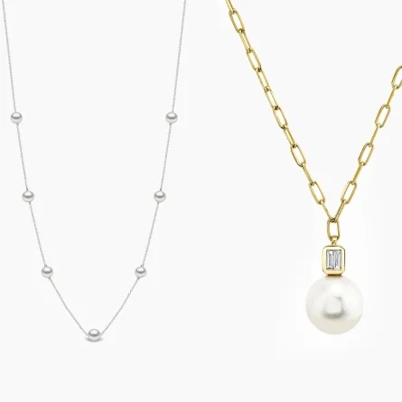 سلسلة Pearl & Diamond Box Chain من شاي Shay وسلسلة Classic من يوكو لندن Yoko London