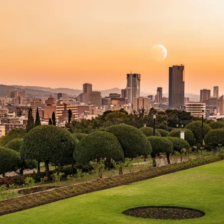 لقطة لبريتوريا وقت المغيب