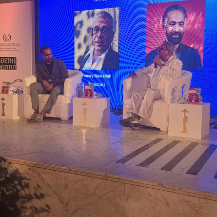 ندوة المخرج يسري نصر الله على هامش فعاليات مهرجان القاهرة السينمائي الدولي بدورته الـ45- تصوير: سيد أحمد