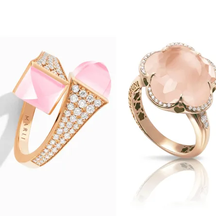 خاتم Bon Ton من باسكال بروني Pasquale Bruni وخاتم Cleo Diamond من مارلي نيويورك Marli New York
