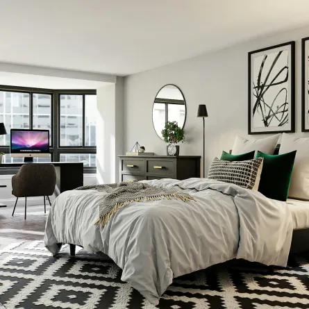 غرفة نوم مؤثثة بصورة فخمة