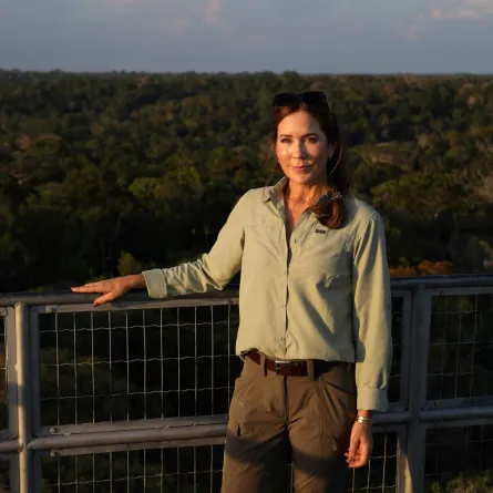 الملكة ماري ملكة الدنمارك في ماناوس بولاية أمازوناس بالبرازيل (Queen Mary of Denmark in Manaus, Amazonas State, Brazil). مصدر الصورة: MICHAEL DANTAS / AFP