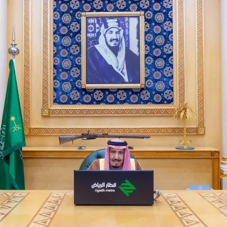 الملك سلمان بن عبدالعزيز آل سعود يفتتح مشروع قطار الرياض - مصدر الصورة واس