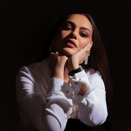 شريهان بمجوهرات فاخرة من اللؤلؤ والألماس- الصورة من حسابها الرسمي على إنستغرام