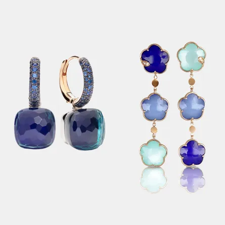 أقراط بأحجار كريمة زرقاء