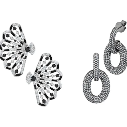 أقراط ألماس أسود