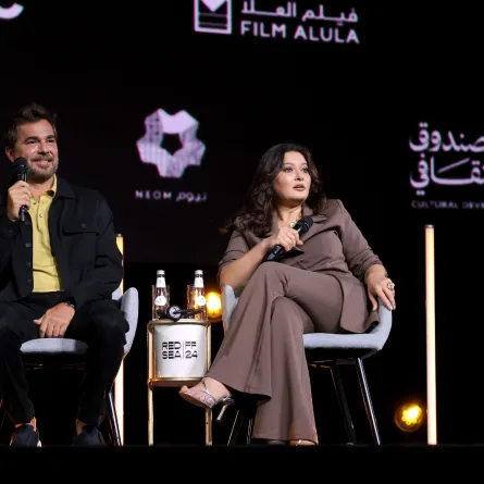 إنجين ألتان دوزياتان ونورغول يشيلتشاي بالجلسة الحوارية أصداء المسلسلات التركية  بمهرجان البحر الأحمر السينمائي 2024- مصدر الصورة:  Ernesto S. Ruscio/Getty Images for The Red Sea International Film Festival