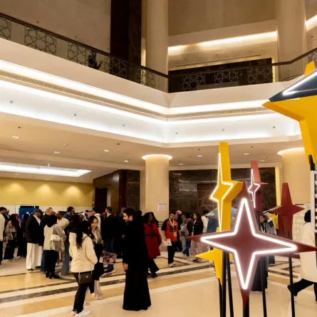 لجانب من الحضور باليوم الأول-الصورة من المركز الاعلامي لمهرجان الرياض للمسرح