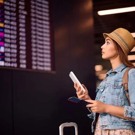 مسافرة في المطار