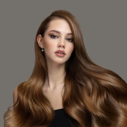 فتاة بشعر بني مصبوغ