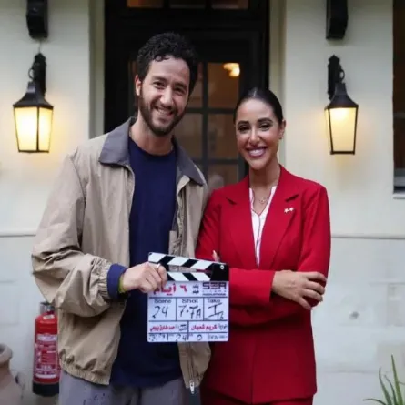 أحمد مالك وآية سماحة -الصورة من المكتب الإعلامي للشركة المنتجة