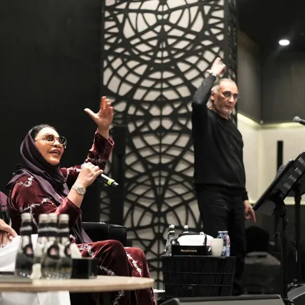 أحلام في بروفات حفلها -الصورة من المركز الاعلامي لـ بنش مارك