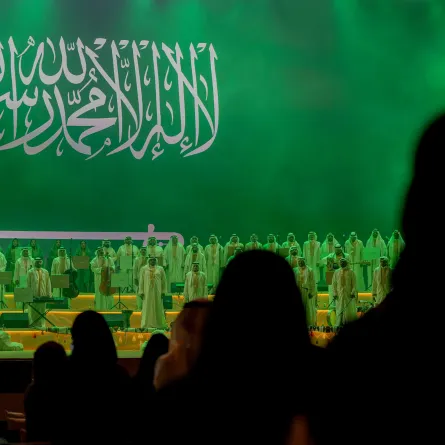 احتفالات يوم التأسيس العام الماضي من فعالية سيمفونية البداية | الليلة الثانية - الصورة من حساب يوم التأسيس على إكس