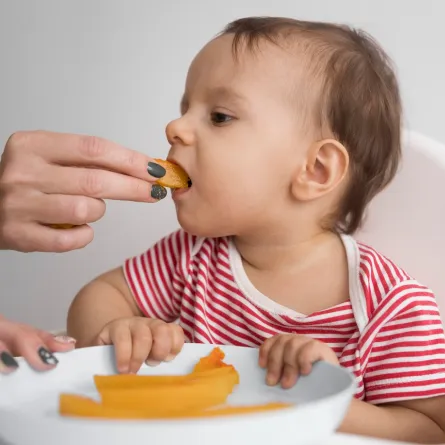 صورة لطفل يتناول الطعام