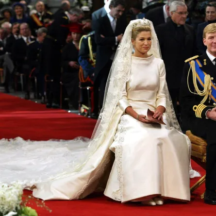 الملكة ماكسيما Maxima Zorreguieta في زفافها على الملك ويليام ألكسندر Willem-Alexander (مصدر الصورة:JERRY LAMPEN / REUTERS POOL / AFP)