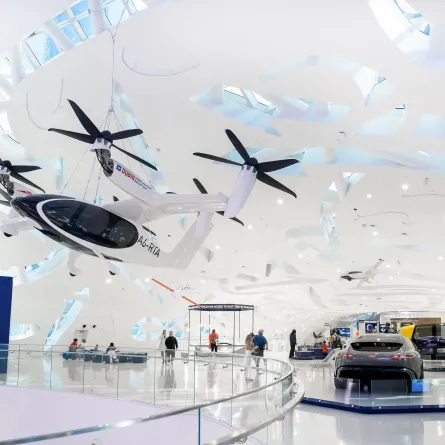 التاكسي الجوي في متحف المستقبل. الصورة من مكتب دبي الإعلامي