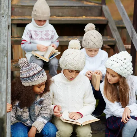 قراءة القصص في الشتاء