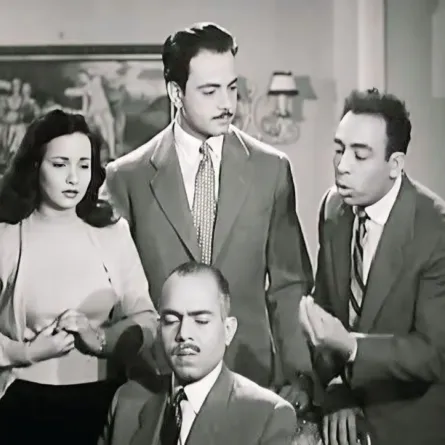 شادية وكمال الشناوي وإسماعيل ياسين وعبد الرحيم الزرقاني- صورة أرشيفية