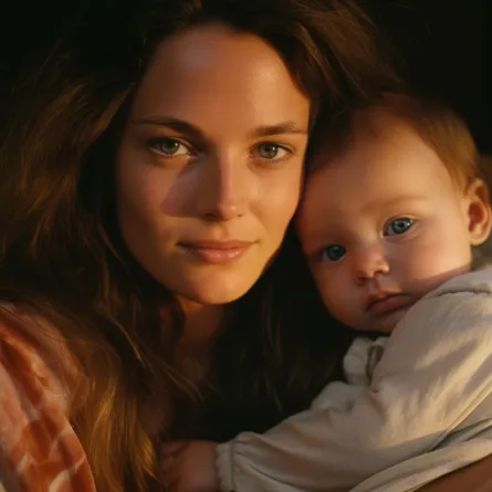 صورة لأم تحتضن طفلها