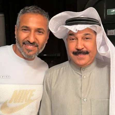 ناصر غنام الديكان وعبدالله الرويشد- الصورة من حساب الملحن ناصر الديكان من منصة x