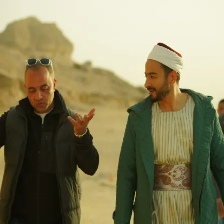 حمادة هلال والمخرج أحمد سمير فرج- الصورة من المكتب الإعلامي للشركة المنتجة