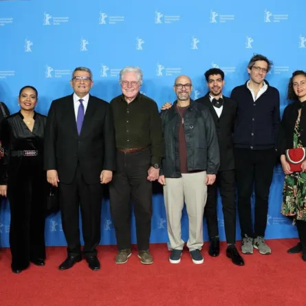 صنّاع وأبطال فيلم المستعمرة وعدد من الضيوف- الصورة من المركز الإعلامي للفيلم