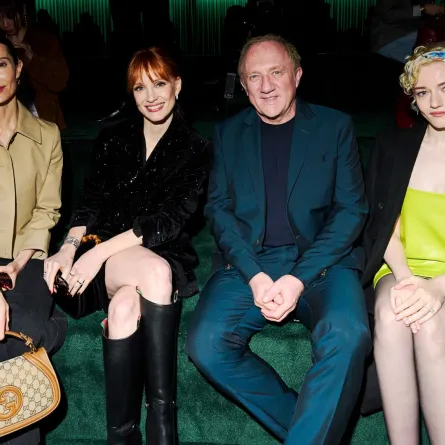 النجمة جيسيكا تشاستاين Jessica Chastain  في عرض غوتشي Gucci- مصدر الصورةLaunchmetrics/Spotligh t ©