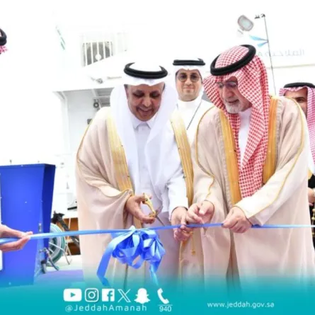 افتتح أمين جدة صالح بن علي التركي ، وبحضور نائب وزير النقل والخدمات اللوجستية، رئيس الهيئة العامة للنقل المكلف الدكتور رميح الرميح مشروع التاكسي البحري - الصورة من حساب أمانة محافظة جدة على منصة إكس 