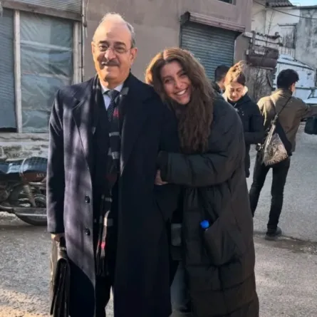 نور علي وبسام كوسا في كواليس مسلسل البطل- الصورة من حسابها على إنستغرام