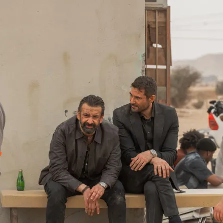 كريم عبد العزيز وأحمد عز من كواليس الفيلم - الصورة من صفحة المستشار تركي آل الشيخ على فيسبوك