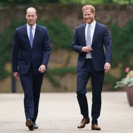 الأمير وليام والأمير هاري في حديقة سانكين في قصر كنسينغتون في لندن (Prince William and Prince Harry at The Sunken Garden in Kensington Palace, London). مصدر الصورة: Yui Mok / POOL / AFP