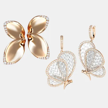 أقراط بتصميم الفراشات لربيع 2025