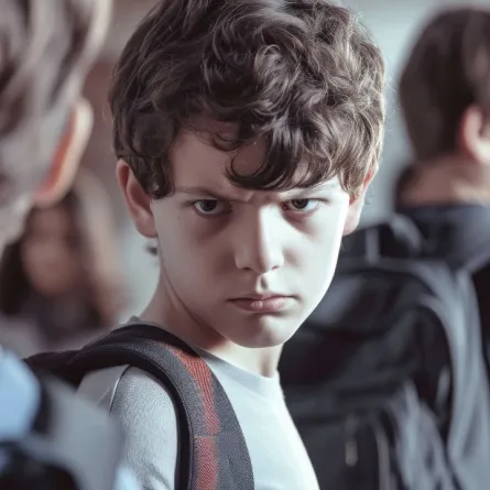 صورة لطفل عصبي وعدواني