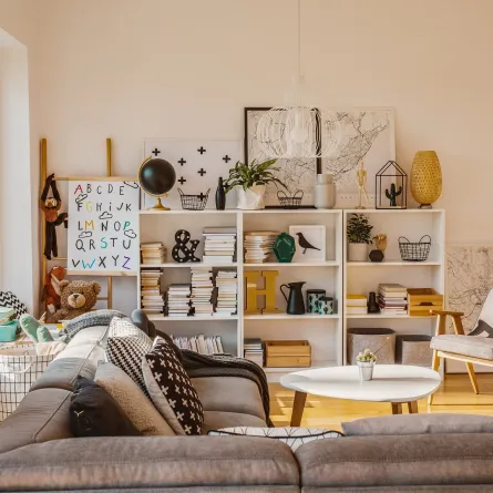 غرفة جلوس منظمة