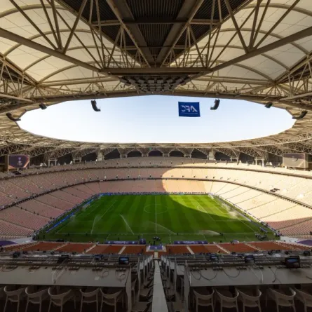ملعب مدينة الملك عبدالله الرياضية يجمع الهلال والأهلي السعودي غدًا في أبطال آسيا - الصورة من حساب دوري أبطال آسيا على إكس