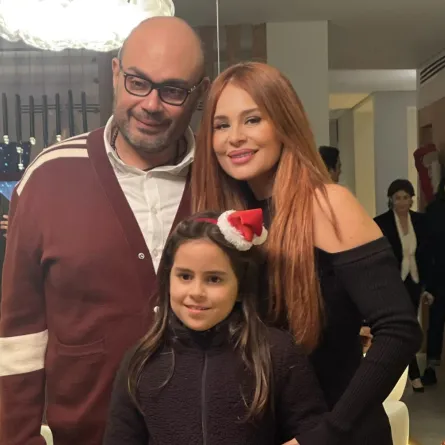 كارول سماحة وزوجها وليد مصطفى وابنتهما - الصورة من حساب كارول سماحة على إنستغرام