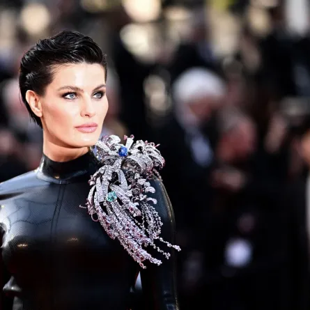 العارضة إيزابيلي فونتانا ترتدي بروشاً مرصعاً بالألماس والأحجار الكريمة