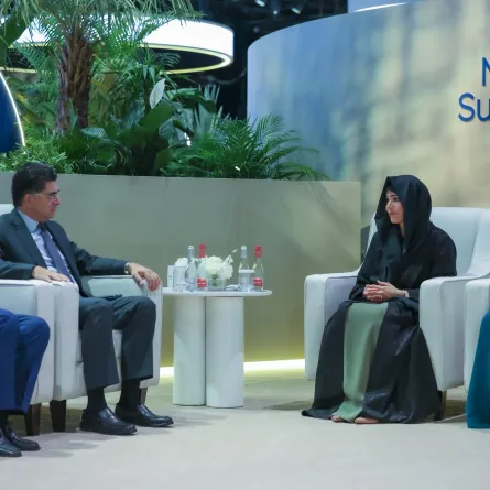 الشيخة لطيفة بنت محمد بن راشد آل مكتوم أثناء تواجدها بقمة الإعلام العربي. الصورة من حساب الشيخة لطيفة على منصة X