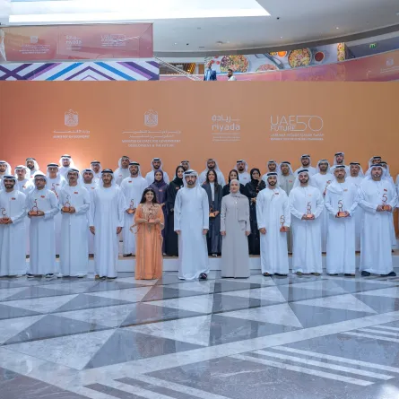 إطلاق القائمة الإماراتية لشركات المستقبل. الصورة من الحساب الرسمي للشيخ حمدان على منصة x